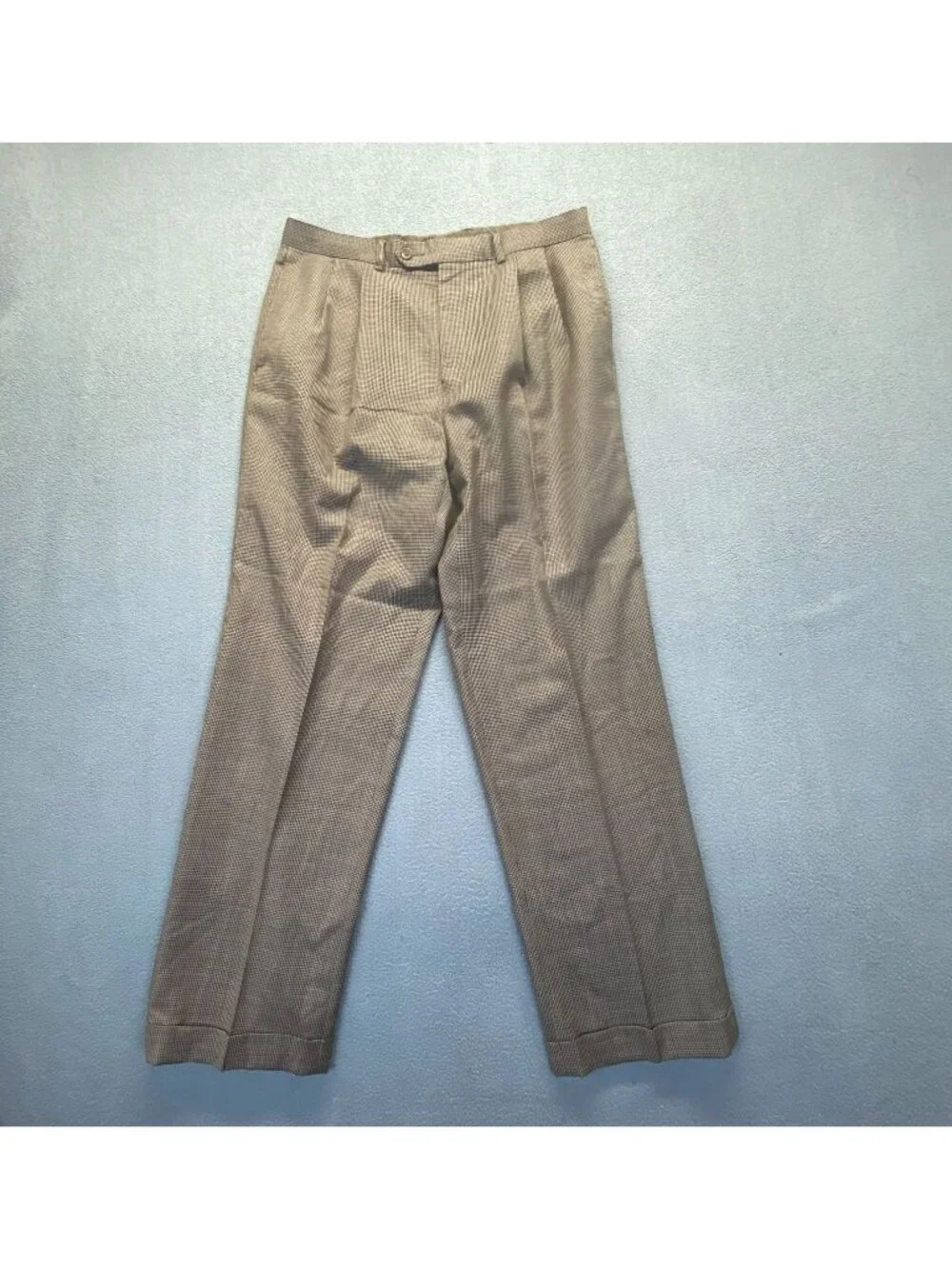 Polo Ralph Lauren  Pant  Houndstooth Khaki Pleated Chino Pants Men's Size 34x32